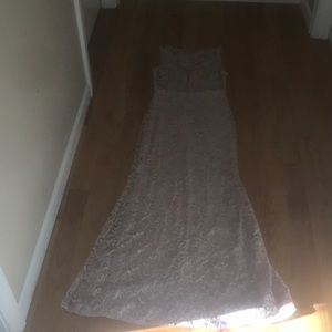 Beautiful, pink, deep v-neck dress